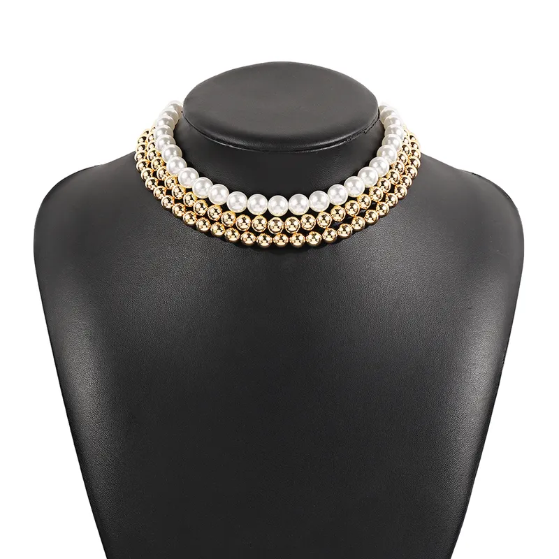 Elegant Layered Pearl & Gold Bead Necklace