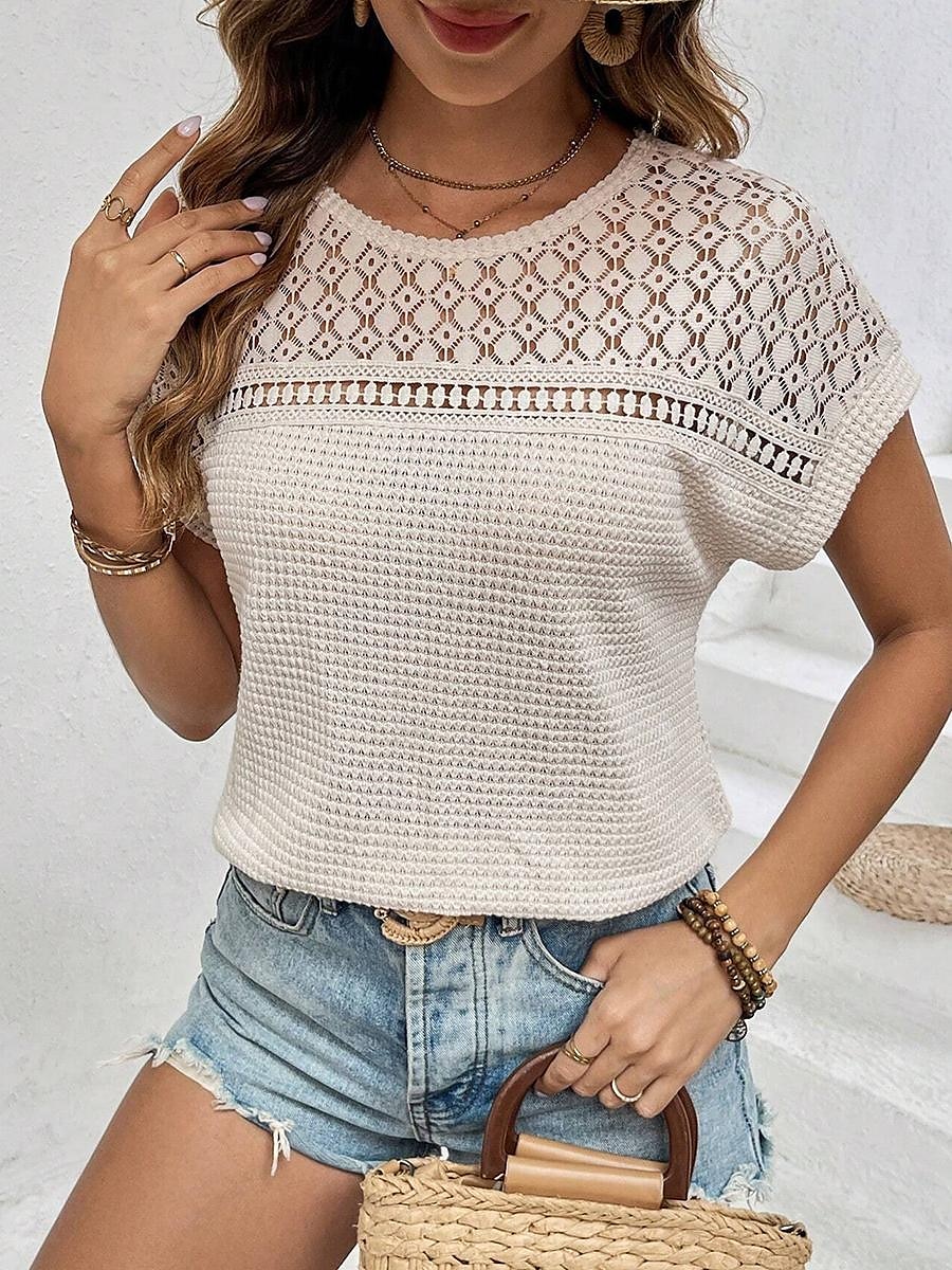 Lace Dressy Short Sleeve Tee