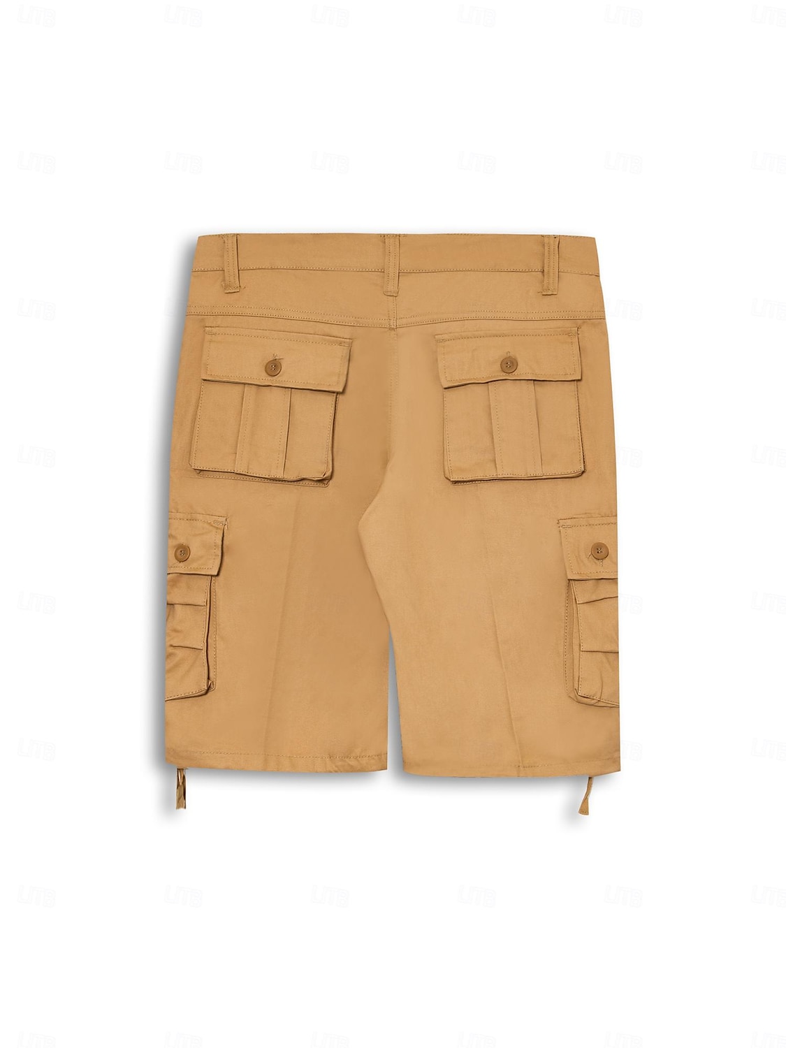 Cargo Shorts With Drawstring, Multi-Pocket, Knee-Length, Casual Wear