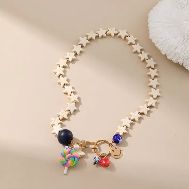 Charming Star And Charm Pendant Necklace