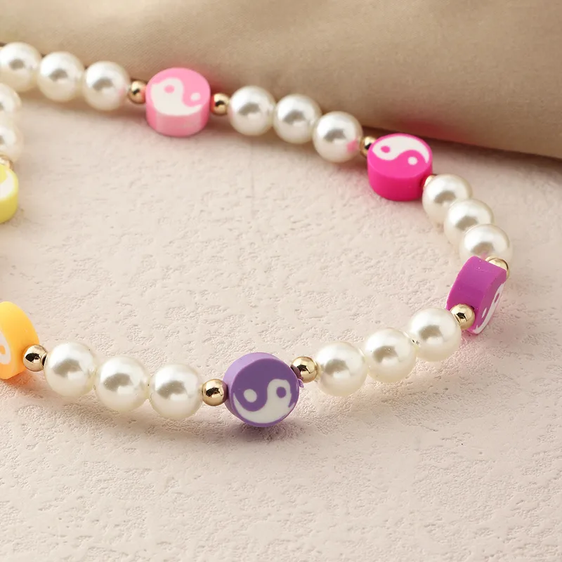 Bohemian Style Faux Pearl Yin-Yang Necklace
