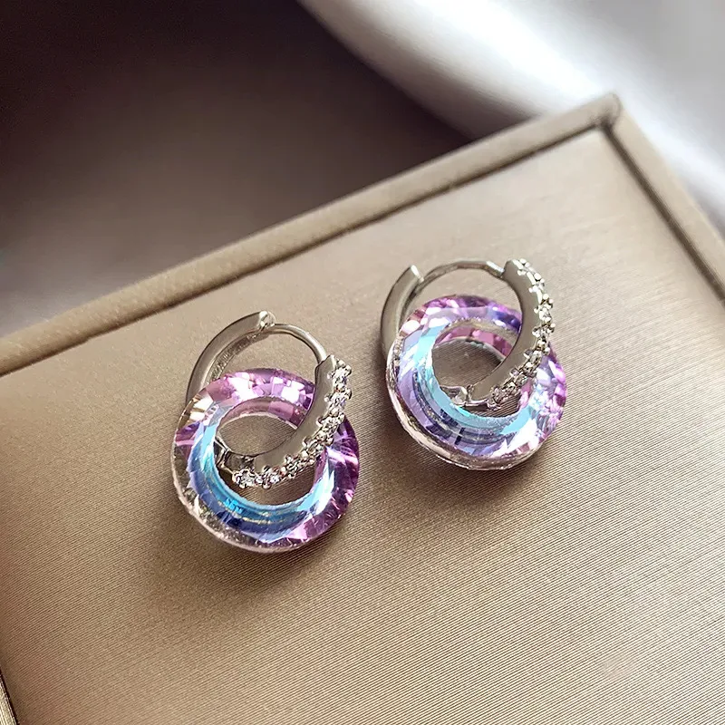Elegant Iridescent Loop Earrings