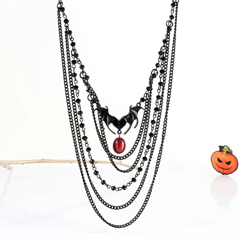 Gothic Retro Bat Layered Necklace