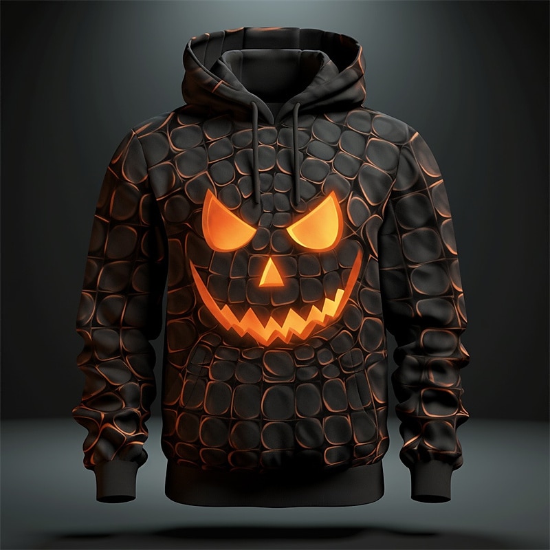 Halloween Pumpkin Face 3D Hoodie
