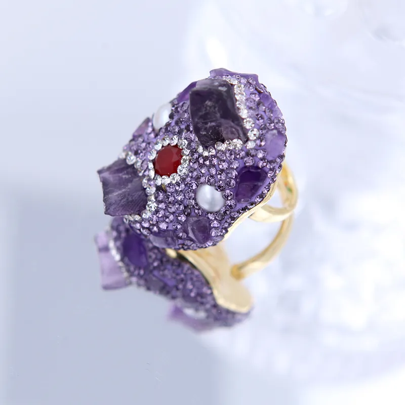 Wedding Irregular Natural Stone Agate Ring