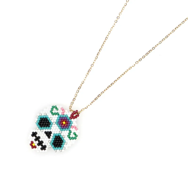 Colorful Skull Pendant Necklace