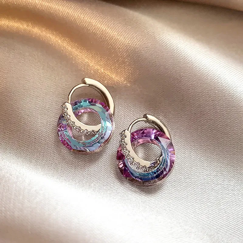 Elegant Iridescent Loop Earrings