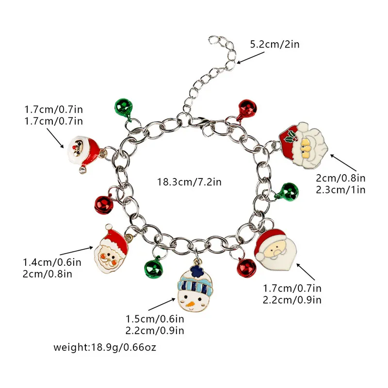 Santa Bell Enamel Bracelets