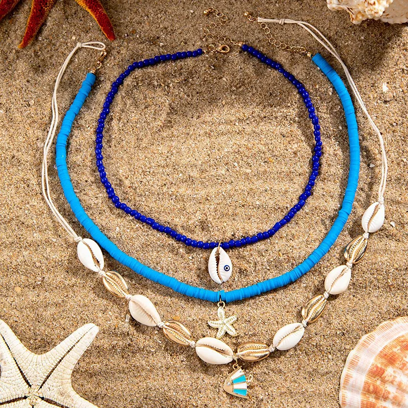 Bohemian Ocean-Inspired Multi-Layer Necklace