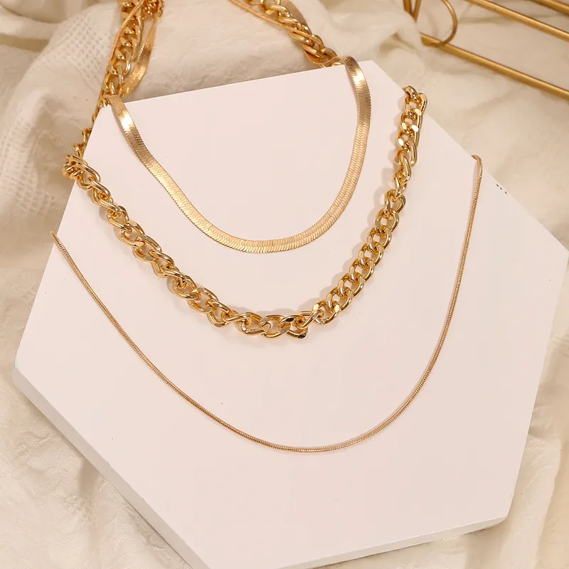 Multi-Layer Hexagon Arrow Necklace