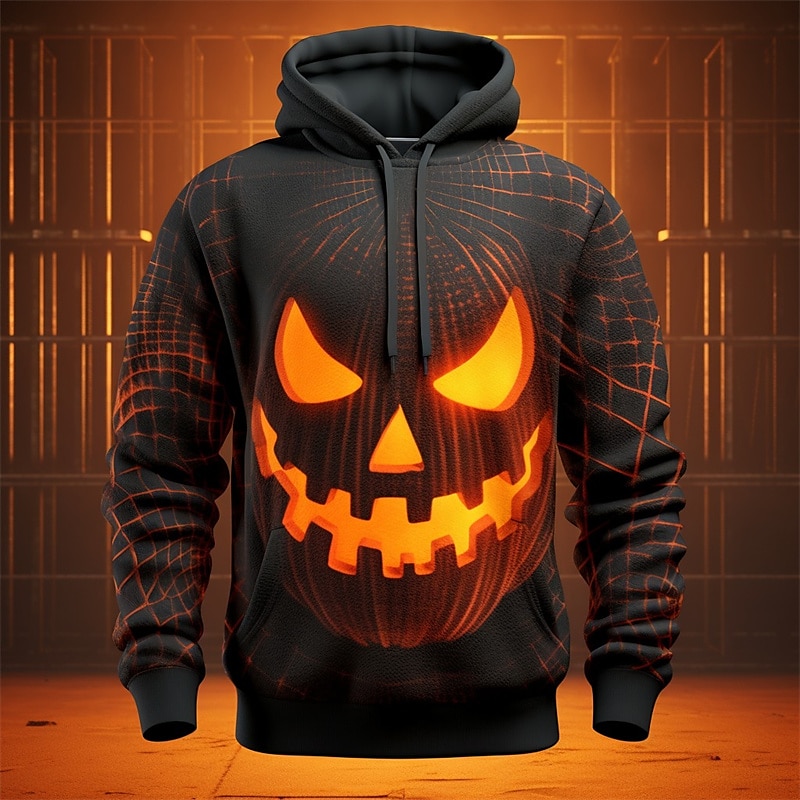 Halloween Pumpkin Face 3D Hoodie