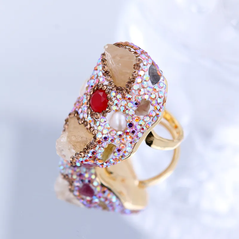 Wedding Irregular Natural Stone Agate Ring