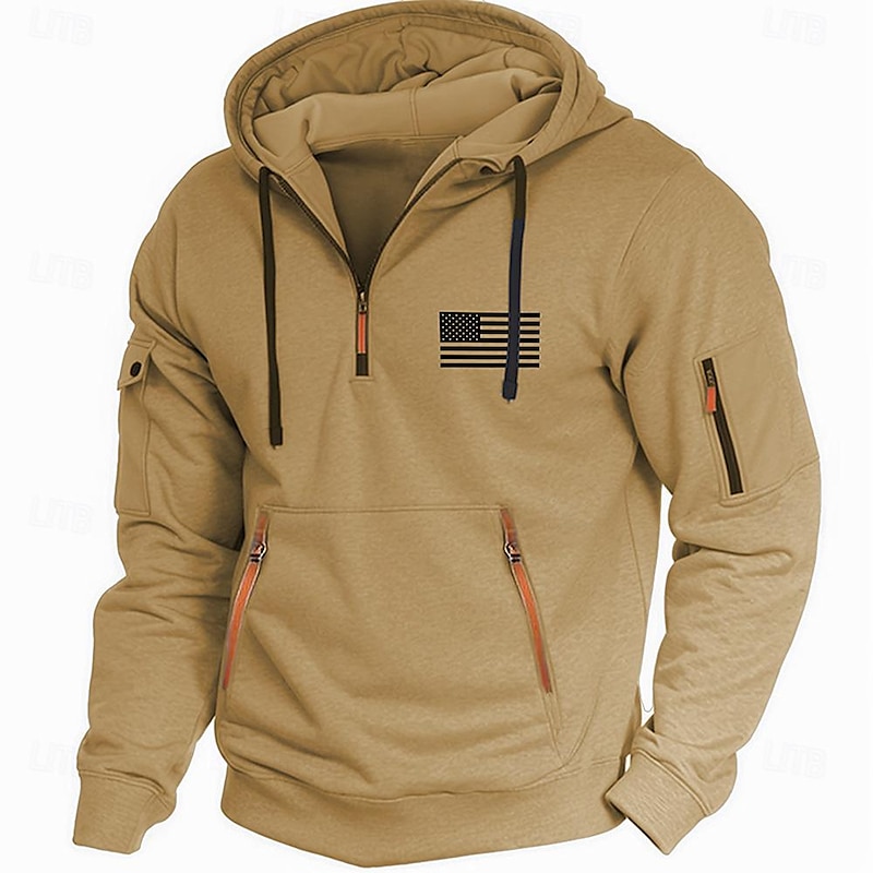 Us Flag Graphic Hoodie