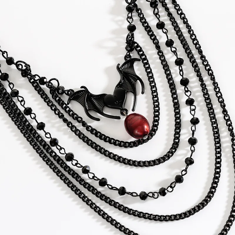 Gothic Retro Bat Layered Necklace