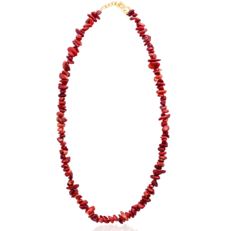 Vibrant Coral-Style Beaded Necklace