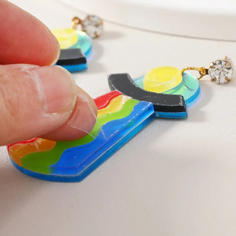 Vibrant Alien Ufo Acrylic Drop Earrings